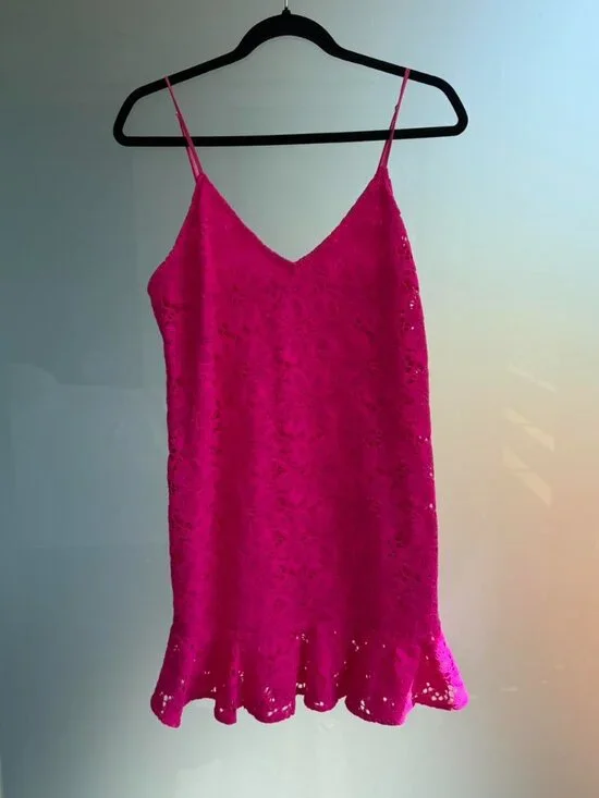 Rotate Corded Lace Pink Mini Dress - Picture 2 of 5